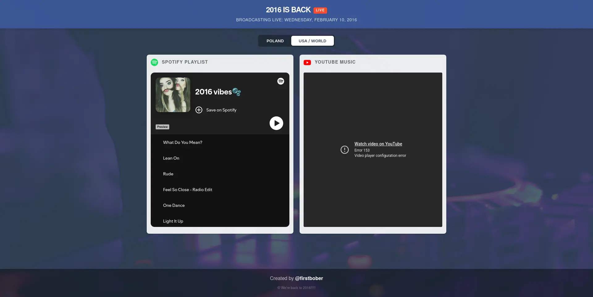 First version with playlist for both Spotify and YouTube.