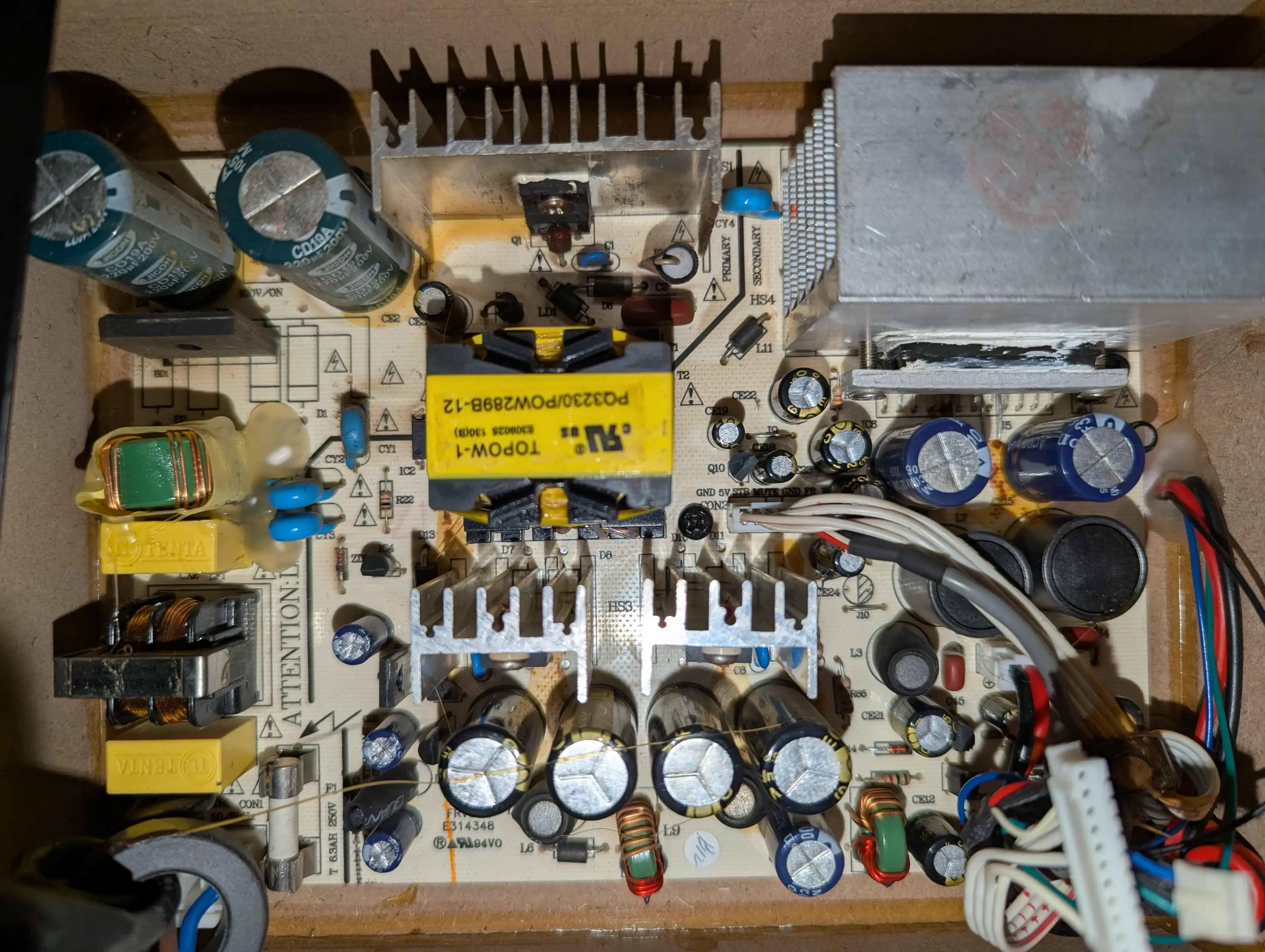 Photo of the power board