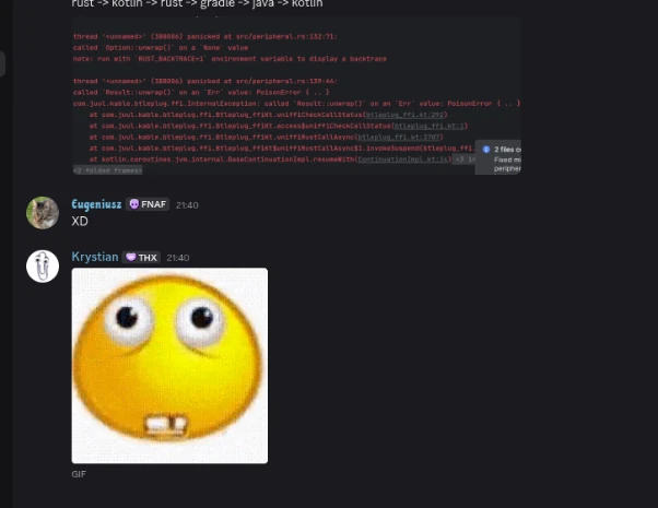 The Discord screenshot with "Eugeniusz" and "Krystian" and the giant yellow "Staring" emoji